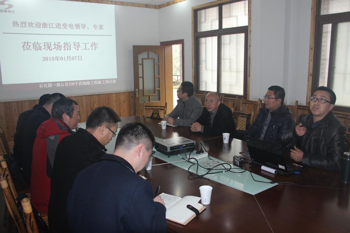 浙江送變電工程公司領(lǐng)導(dǎo)、專家蒞臨我 施工項(xiàng)目部參觀考察
