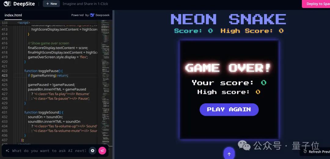 免費(fèi)的「網(wǎng)頁版Cursor」！新版DeepSeek-V3加持，秒秒鐘編出APP