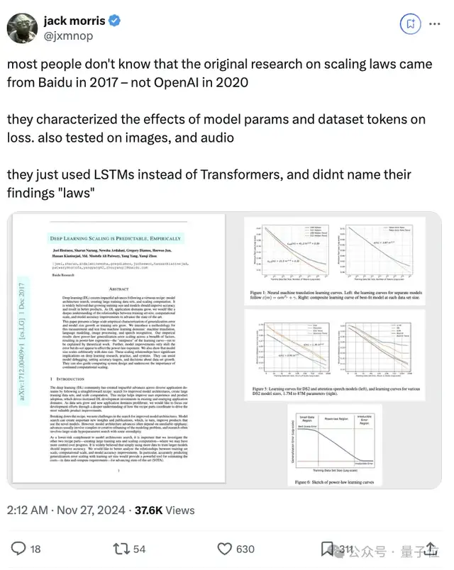 Scaling Law百度最早提出！OpenAI/Claude受它啟發(fā)，致謝中有Ilya