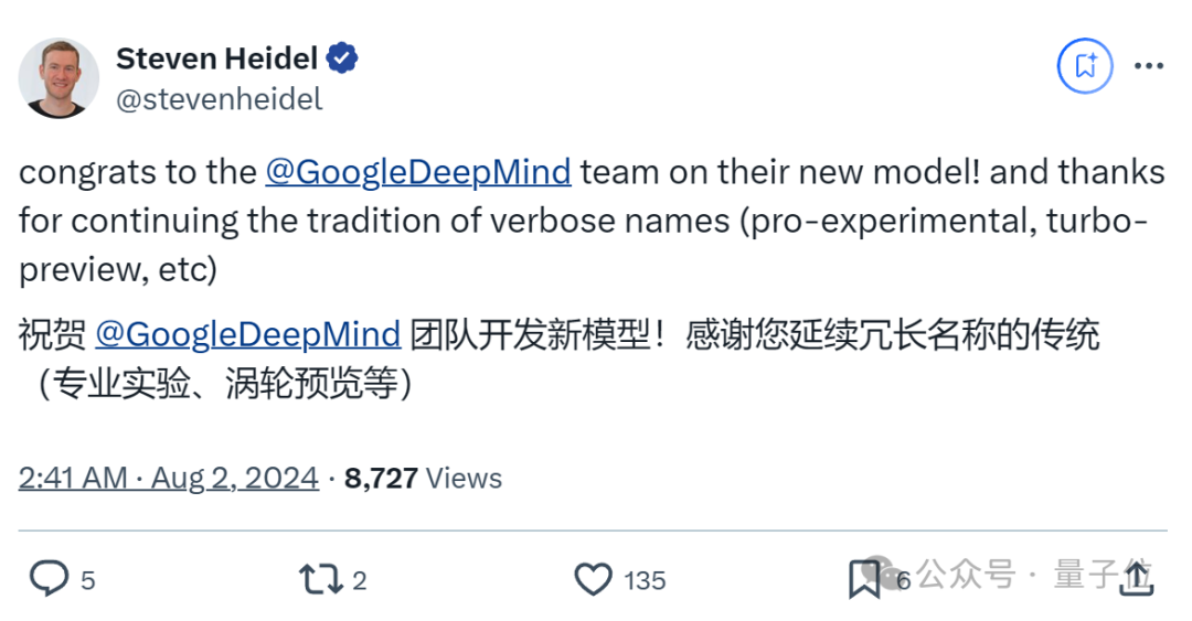 起猛了，GPT-4o被谷歌新模型擊敗，ChatGPT官號：大家深吸一口氣