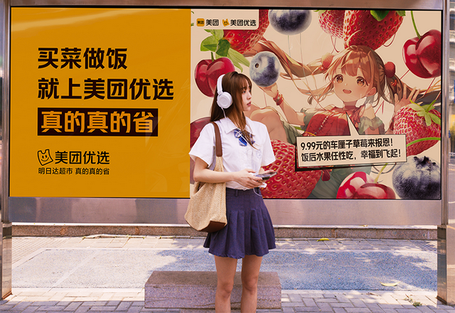美團優(yōu)選率先出街AI繪畫戶外廣告，打造“省”心智
