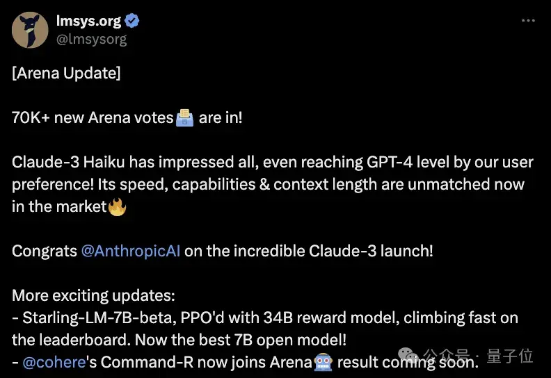 Claude 3反超GPT-4競(jìng)技場(chǎng)登頂！小杯Haiku成開發(fā)者新寵：性價(jià)比無敵